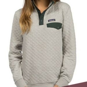 PATAGONIA quilted grey and green pullover
